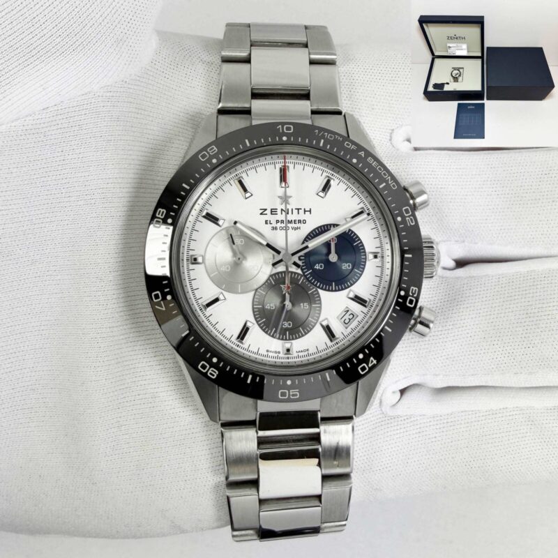 Zenith El Primero Chronomaster Sport 03.3100.3600 41MM White Steel Box Papers