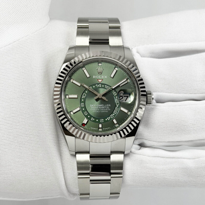 New 2025 Rolex Sky-Dweller 336934 42MM Mint Green Dial Steel Box Papers