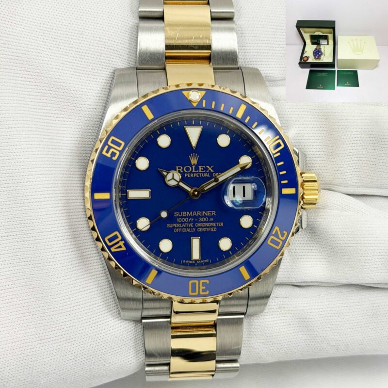 2009 Rolex Submariner Date 116613LB Bluesy 40MM Blue Two-Tone Yg Box Papers