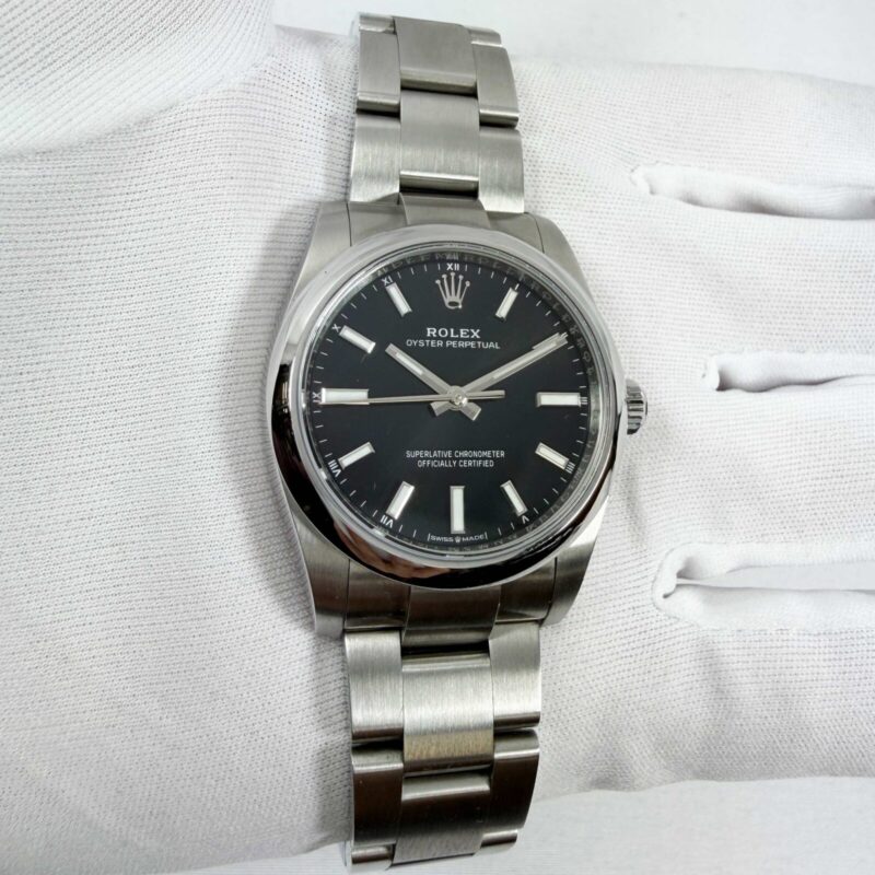 2025 Rolex Oyster Perpetual 34 124200 34MM Black Dial Steel Box Papers