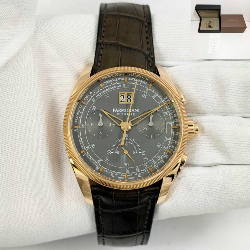 Parmigiani Fleurier Tonda Chronor PFH282 40MM Grey Dial Rose Gold Box Papers