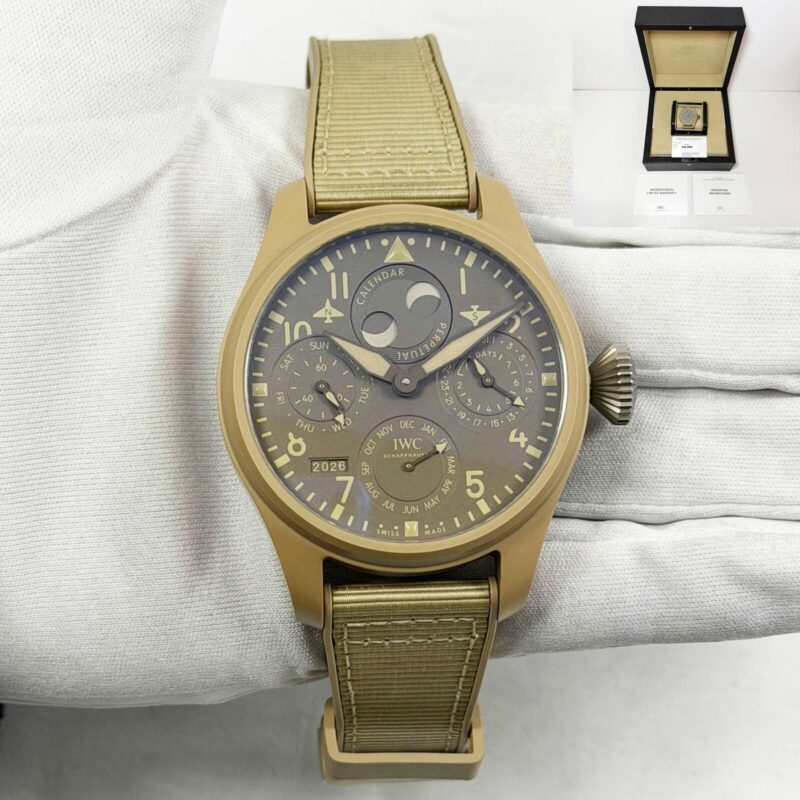 IWC Pilot Top Gun Perpetual Calendar Mojave Desert IW503004 46.5MM Box Papers