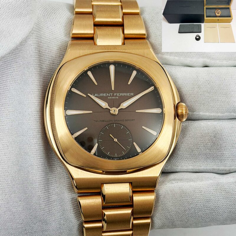 Laurent Ferrier Grand Sport Tourbillon Golden Brown LCF044 44MM Rg Box Papers