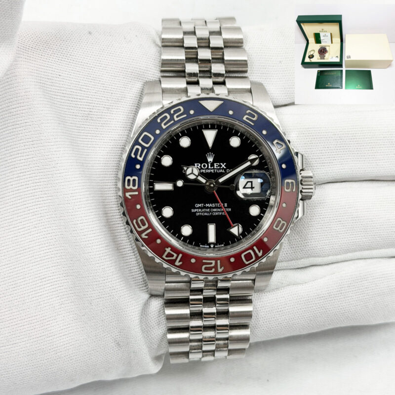 2019 Rolex GMT-Master II Pepsi 126710BLRO Jubilee Black Stainless Steel B/p