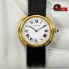 1979 Cartier Vendome 78090 33MM White Dial 18K Yellow Gold Box Papers