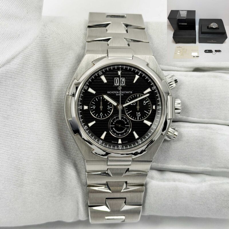 2007 Vacheron Constantin Overseas Chronograph 49150/B01A 42MM Black Ss Box Paper