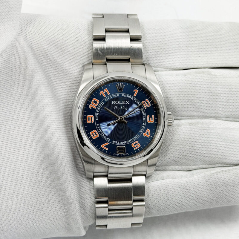 Rolex Air King 114200 Oyster Perpetual 34MM Blue Concentric Dial Stainless Steel