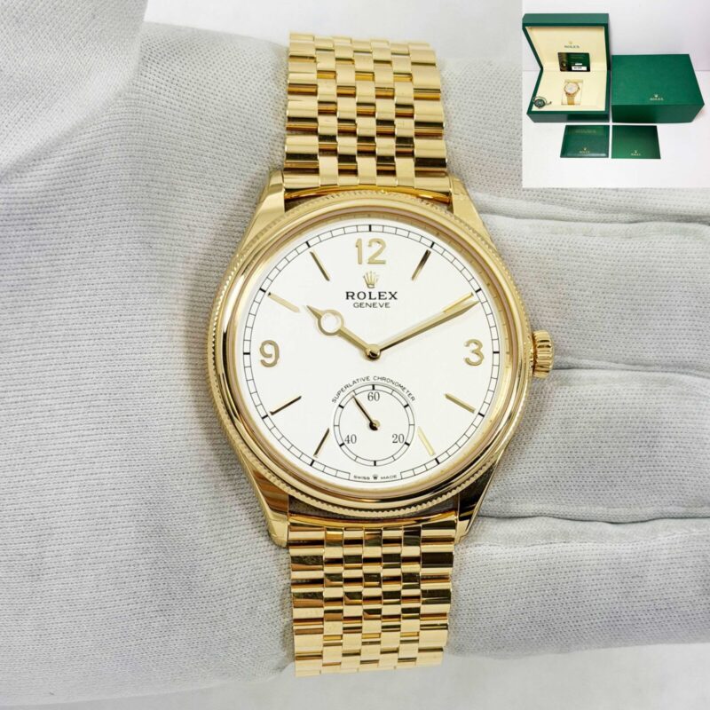New 2026 Rolex 1908 52508 39MM White Dial 18K Yellow Gold Settimo Box Papers