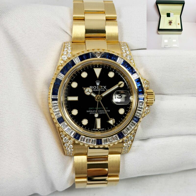 Rolex GMT-Master II 116758SA 40MM 18K Yg Diamonds Sapphire 2025 Service Z-Serial