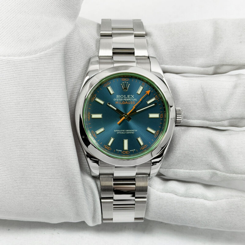 Rolex Milgauss 116400GV 40MM Blue Dial Green Crystal Stainless Steel