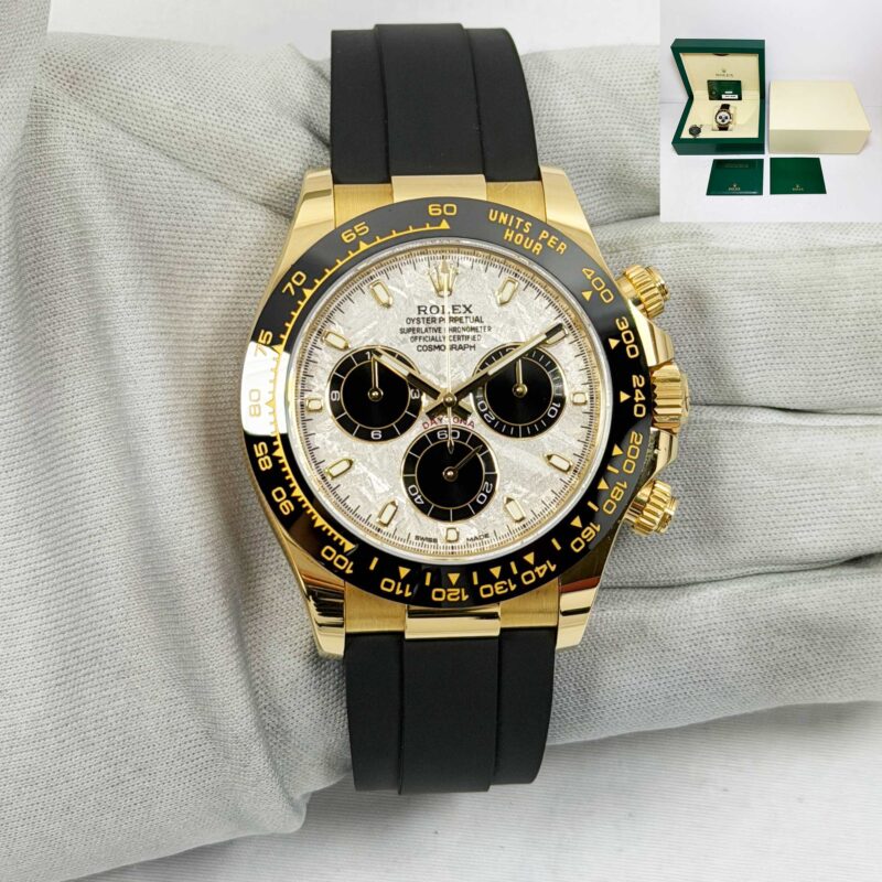 2022 Rolex Daytona 116518LN 40MM Meteorite Dial Oysterflex 18K Yg Box Papers