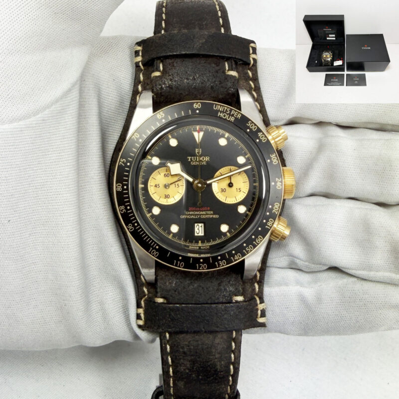 Tudor Black Bay Chronograph 79363N 41MM Black Two-Tone Yellow Gold Box Paper