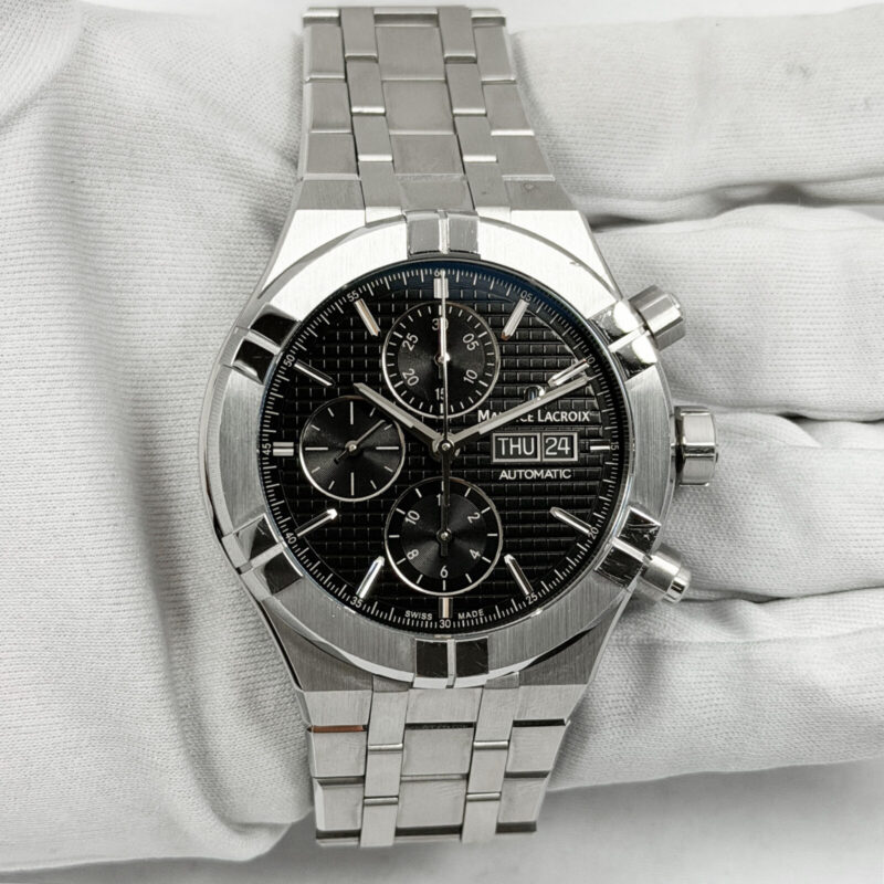 Maurice Lacroix Aikon Chrono AI6038-SS002-330-1 44MM Black Dial Stainless Steel