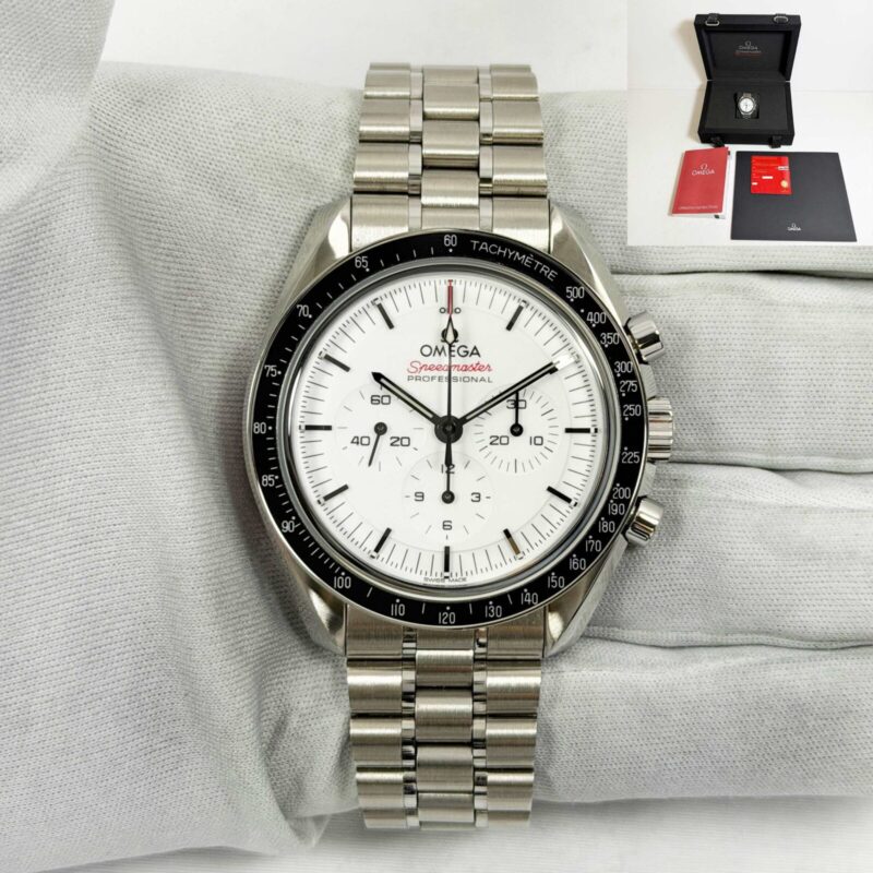 2024 Omega Speedmaster Moonwatch 310.30.42.50.04.001 42MM White Steel Box Papers