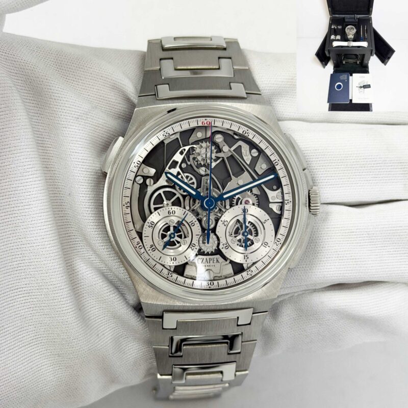 2022 Czapek Antarctique Rattrapante 42.5MM Skeleton Silver Grey Dial Box Papers
