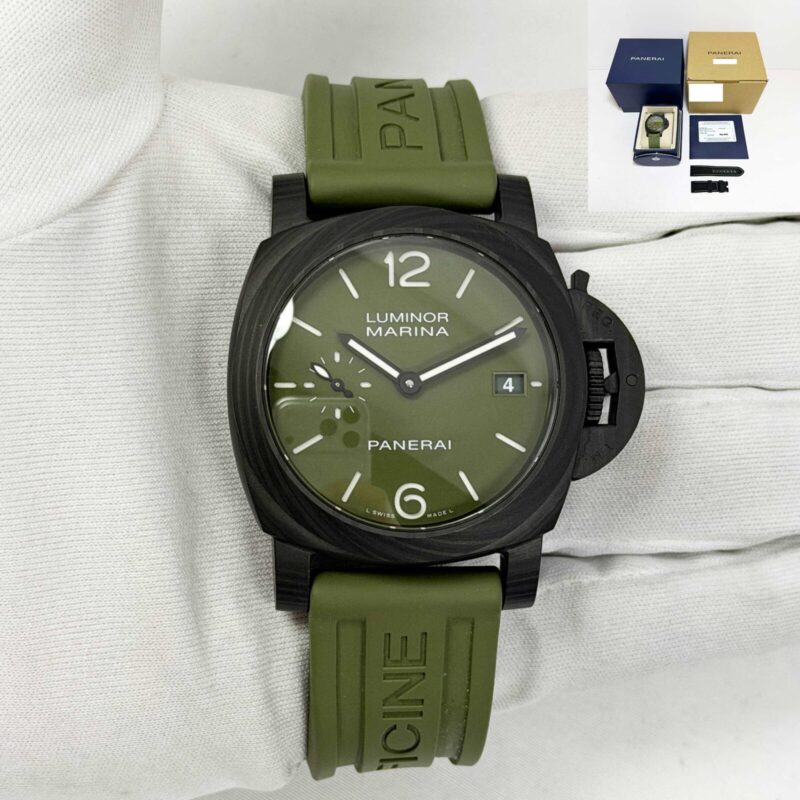 New Panerai Luminor 1950 Regatta 3 Days Chrono PAM01526 40MM Green Carbotech B/p