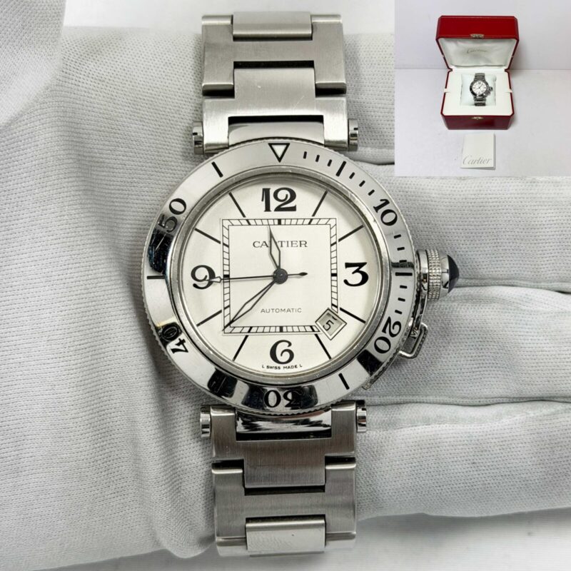 Cartier Pasha Seatimer W310807M7 40MM White Dial Stainless Steel Box
