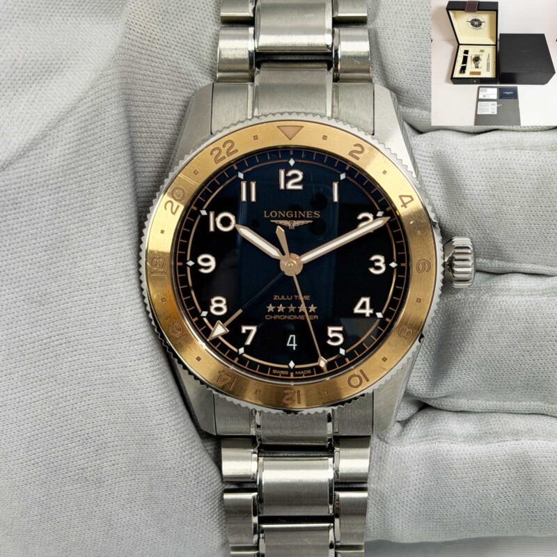 2025 Longines Spirit Zulu Time 1925 L3.803.5.53.6 39MM Black Two-Tone Rg B/p