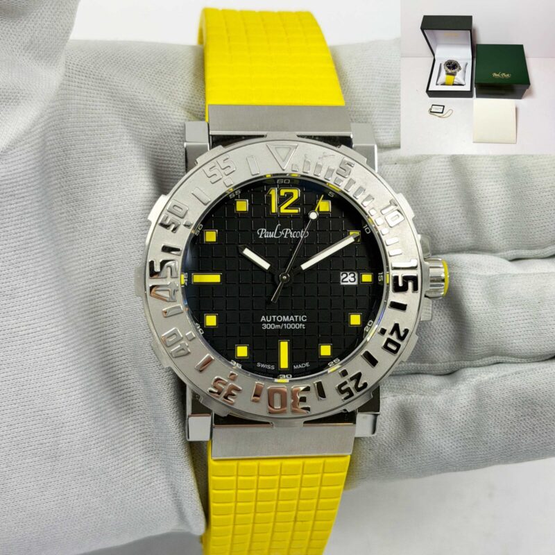 Paul Picot C-Type Plongeur P4118 43MM Black Stainless Steel Box Paper