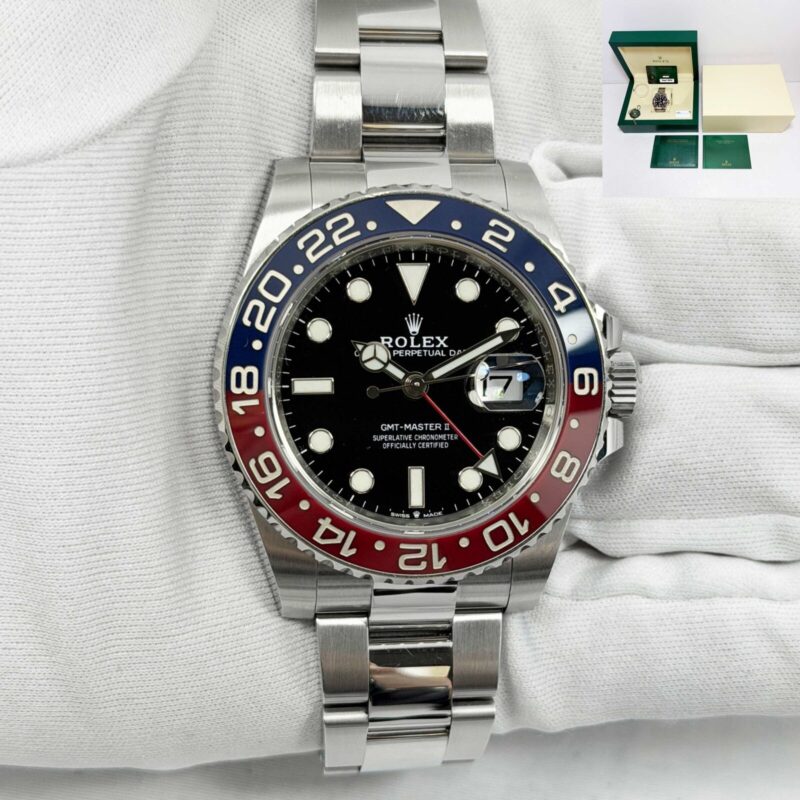 2022 Rolex GMT-Master II Pepsi 126710BLRO 40MM Oyster Black Steel Box Papers