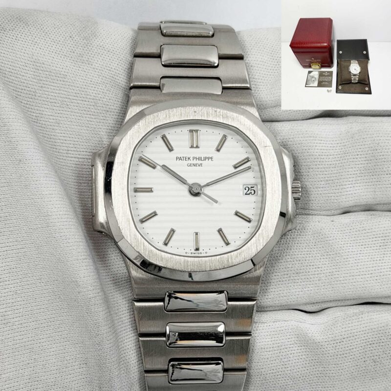 Patek Philippe Nautilus 3800/1G-011 37MM White Dial White Gold Box Serivce Paper