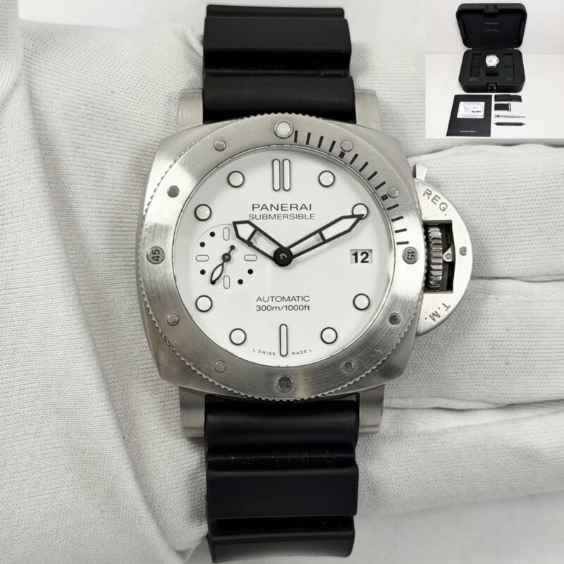 2021 Panerai Submersible Bianco PAM01223 42MM White Stainless Steel Box Papers
