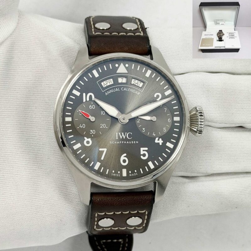 2021 IWC Big Pilot IW502702 Annual Calendar Spitfire 46MM Grey Ss Box Papers