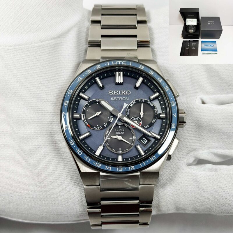 Seiko Astron Gps Solar SBXC109 5X53-0BR0BLUE 42MM Dial Titanium