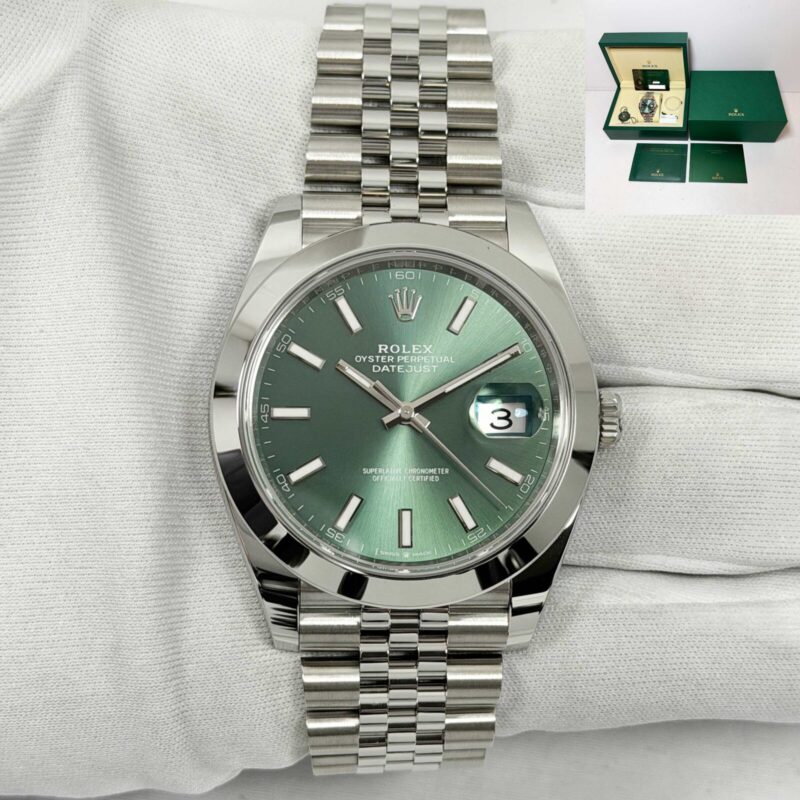 New 2026 Rolex Datejust 126300 41MM Mint Green Stainless Steel Box Papers