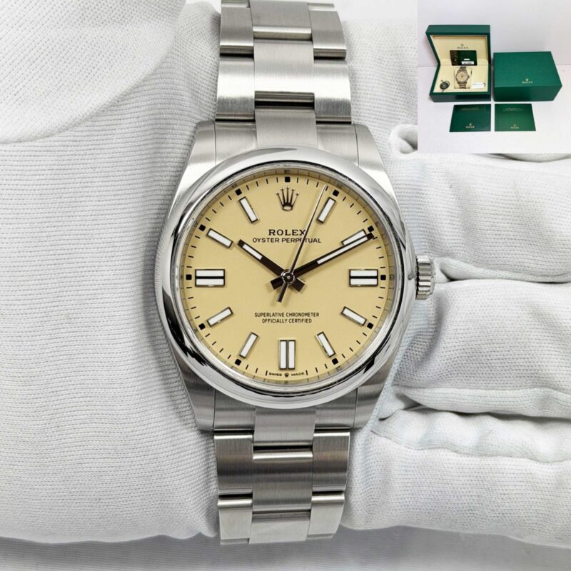 Like New 2026 Rolex Oyster Perpetual 41 134300 41MM Beige Stainless Steel B/p