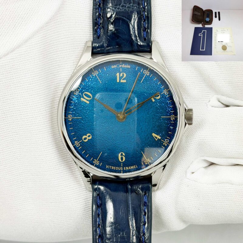 2022 Anordain Model 1 Blue Fumé 38MM Blue Dial Stainless Steel Papers