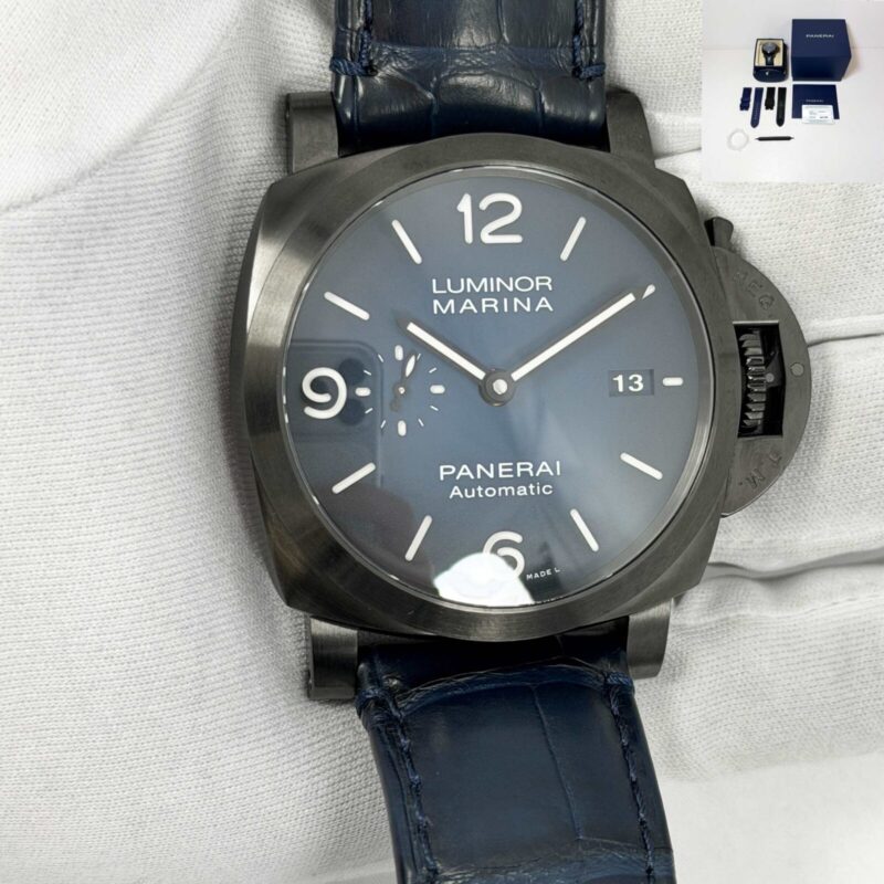 2025 Panerai Luminor Marina Milan PAM02319 44M Blue Steel Dlc Box Papers