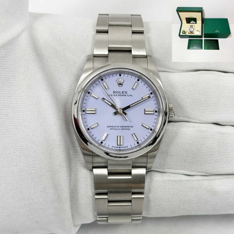 2025 Rolex Oyster Perpetual 36 126000 36MM Lavender Dial Steel Box Papers