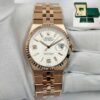 New 2025 Rolex Land-Dweller 40 127335 40MM White Rose Gold Oyster Box Papers