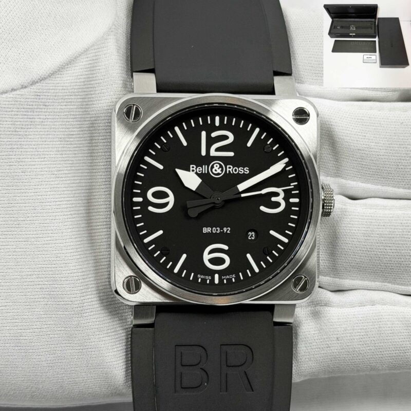 2015 Bell & Ross Br 03 BR03-92 42MM Black Dial Stainless Steel Box Papers