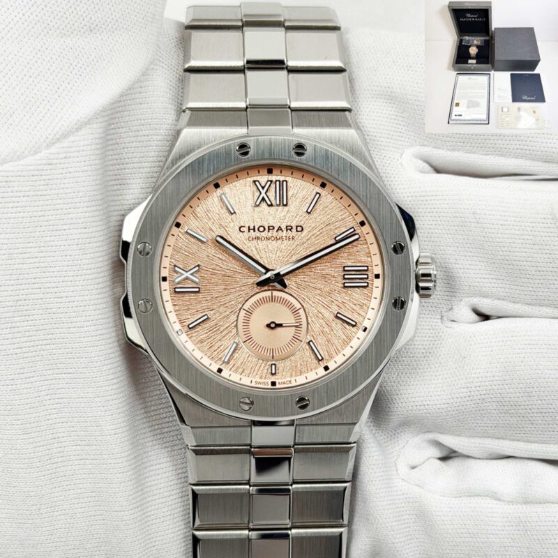 New 2024 Chopard Alpine Eagle Xps 298623-3001 41MM Salmon Dial Steel Box Papers