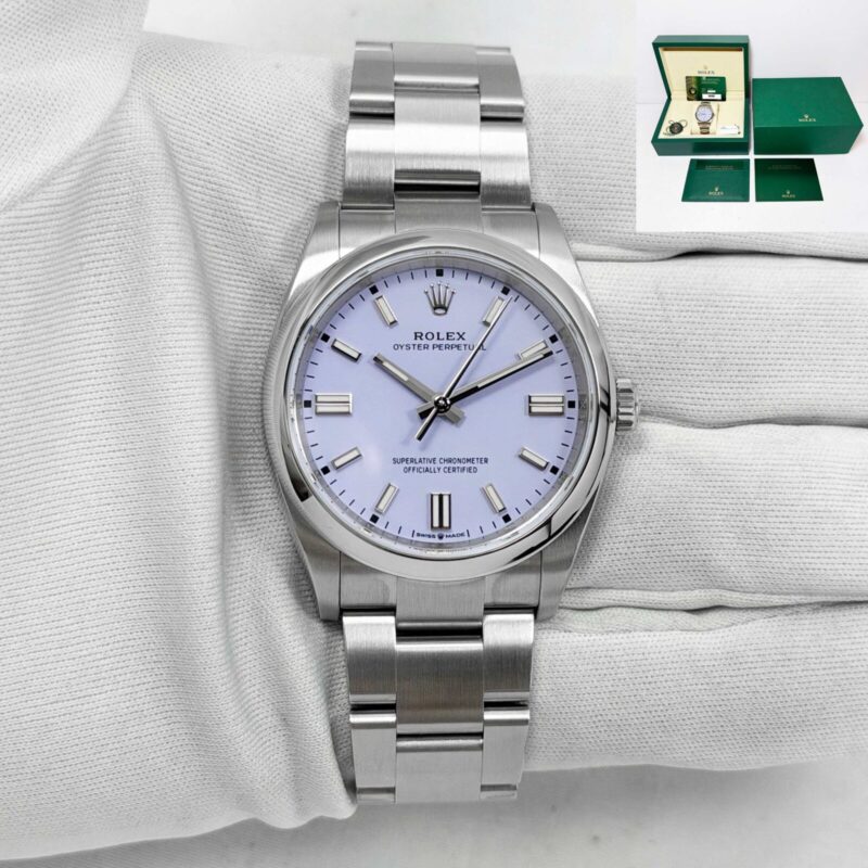 2026 Bnib Rolex Oyster Perpetual 36 126000 36MM Lavender Dial Steel Box Papers