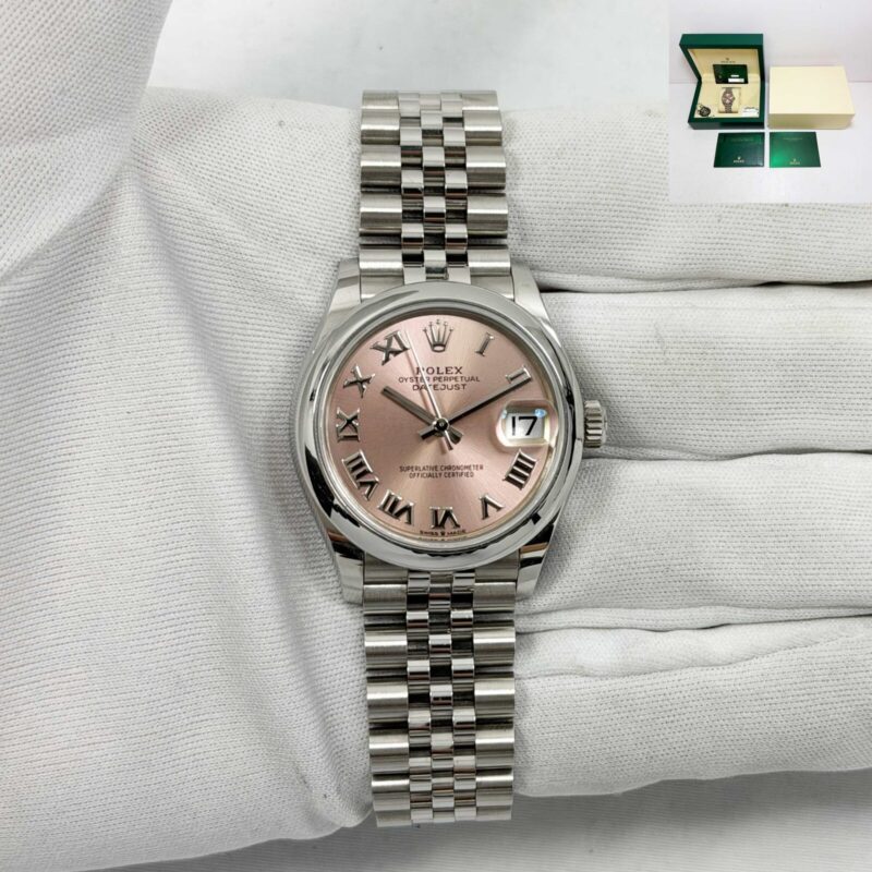 2021 Rolex Datejust 31 278240 31MM Pink Roman Dial Stainless Steel Box Papers