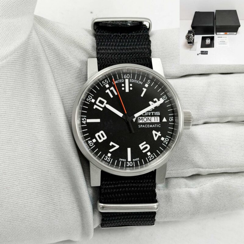 Fortis Spacematic 623.10.158 40MM Black Stainless Steel Box Papers
