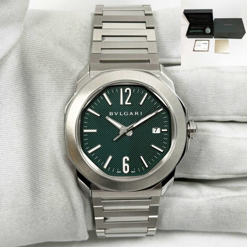 2025 Bulgari Octo Roma 104091 41MM Green Dial Stainless Steel Box Papers