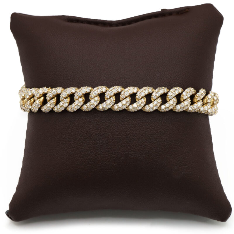 Vs Natural Diamond 8CT Iced Out Cuban Link Chain Bracelet 7.75” 29.5 Grams