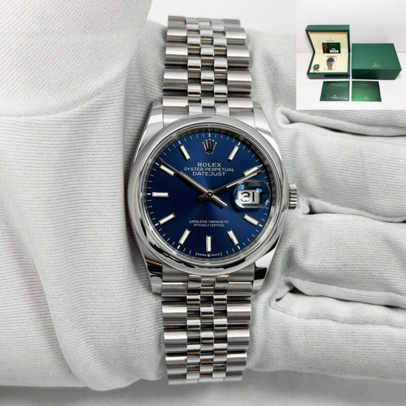 2026 Rolex Datejust 36 126200 36MM Blue Dial Stainless Steel Box Papers
