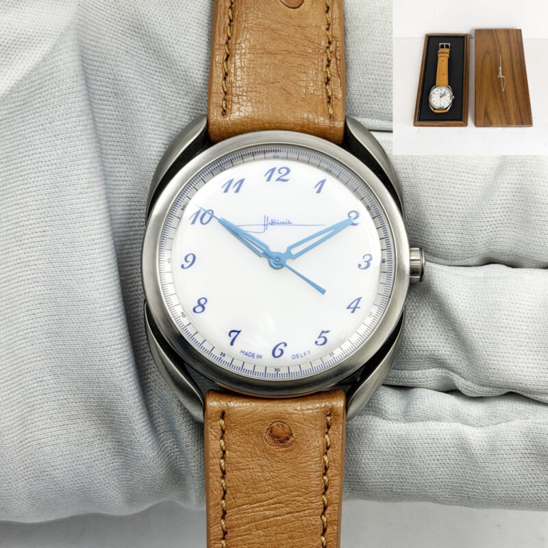 Holthinrichs Signature Ornament Delft Blue 38.5MM White Dial Titanium Box