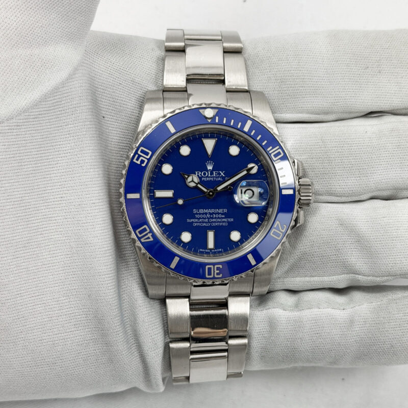 2009 Rolex Submariner Date Smurf 116619LB 40MM Blue 18K White Gold V-Serial