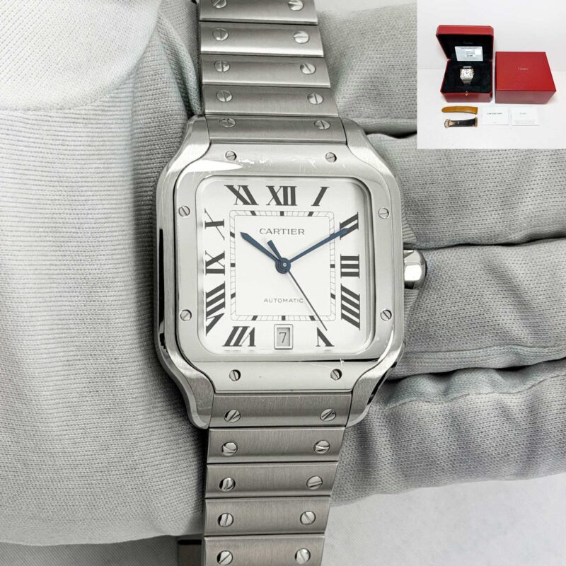 2025 Cartier Santos De Cartier Large WSSA0018 40MM Silver Stainless Steel B/p
