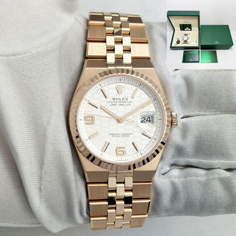New 2026 Rolex Land-Dweller 127335 40MM White Dial Rose Gold Box Paper