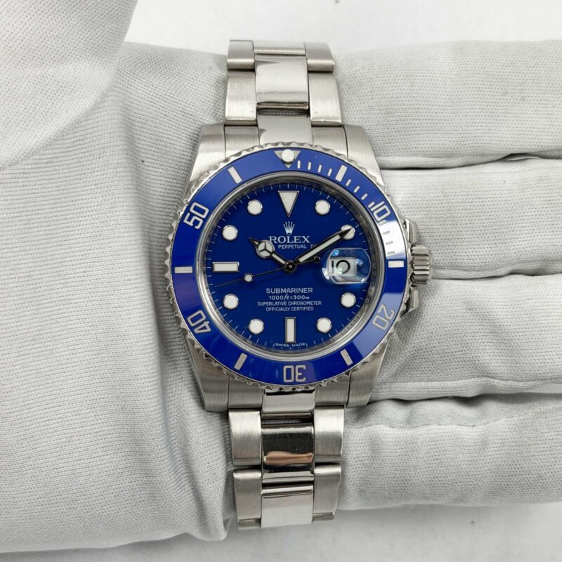 2009 Rolex Submariner Date Smurf 116619LB 40MM Blue 18K White Gold V-Serial