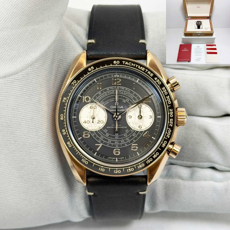 Omega Speedmaster Chronoscope 329.92.43.51.10.001 43MM Brown Bronze Gold B/p