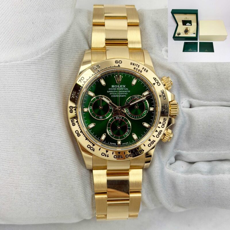 2022 Rolex Daytona John Mayer 116508 40MM Green Dial Yellow Gold Box Papers