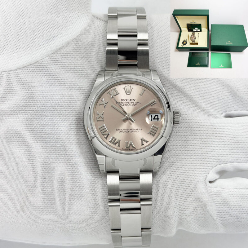 New 2026 Rolex Datejust 278240 31MM Pink Dial Steel Box Papers Stickers
